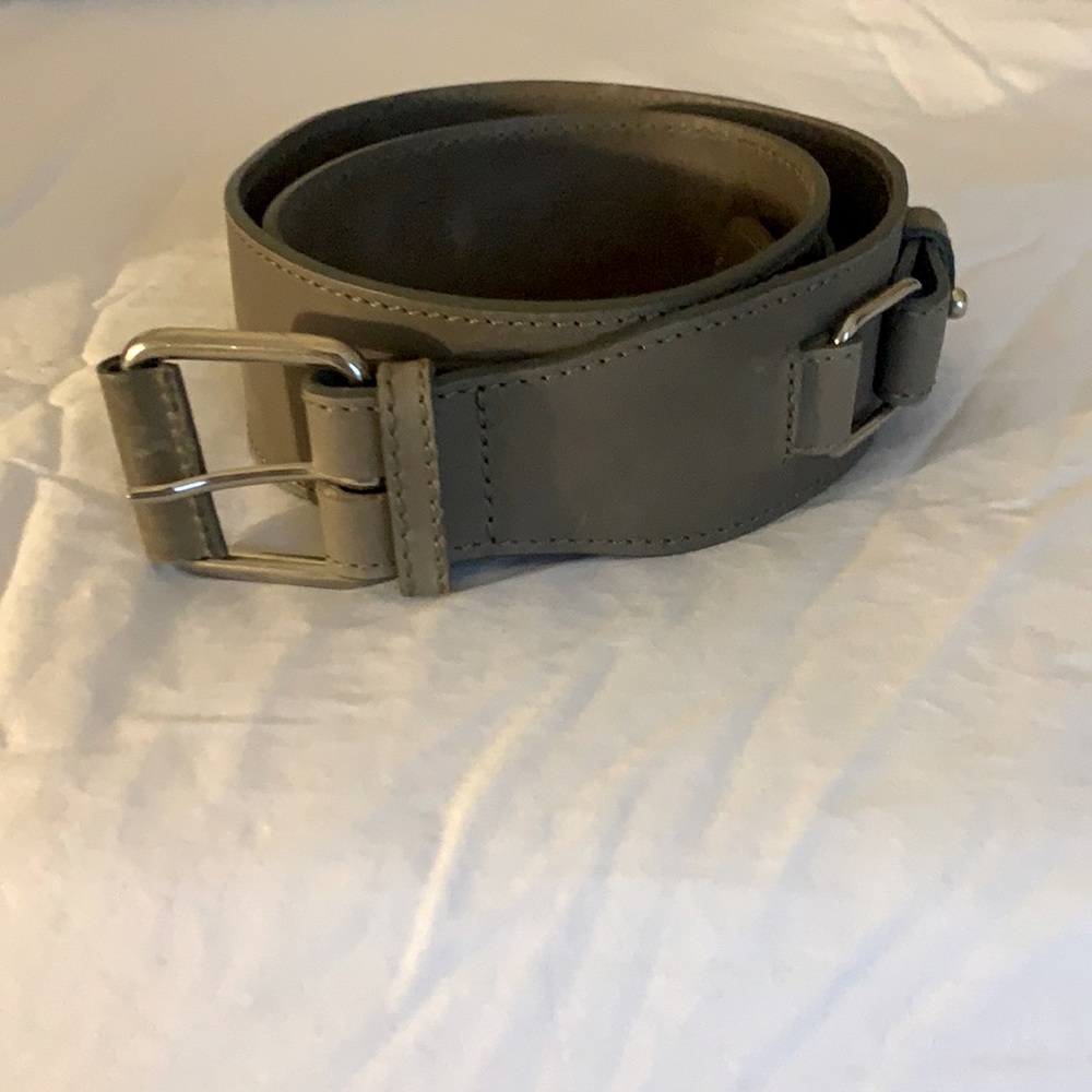 Furla Leather Utility Style Belt (Khaki/grey)